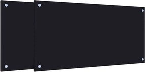 vidaXL 2 db fekete edzett üveg konyhai falburkoló 80 x 40 cm