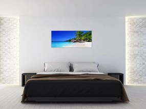 Kép a strandról a Praslin szigeten (120x50 cm)