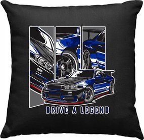 Skyline Gt-r R34 Sport Car párna, fekete