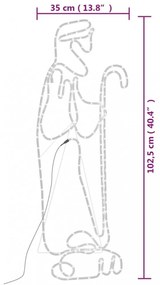 karácsonyi pásztor és bárány figura 168 LED-del 102,5 x 35 cm
