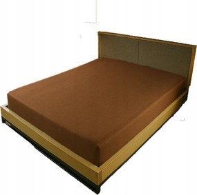 Gumis Jersey Lepedő 80X200 Barna