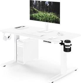 Elektromos, állítható magasságú, ergonomikus, fehér íróasztal,1200x600 mm: ARIA