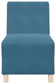 kék bársony kanapéfotel 55 cm