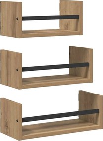 vidaXL Fali polc készlet 3 pcs Artisan tölgy 40x16x14cm Faanyag