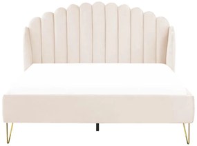 Franciaágy 160 cm Alise (szürkésbarna) (ágyráccsal). 1077501