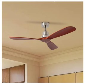 ZEVENTI ZEVENTI - Mennyezeti ventilátor LIONI Wi-Fi Tuya króm/tölgy + távirányító ZV0046