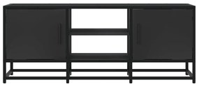 fekete szerelt fa és fém TV-szekrény 100x35x41 cm