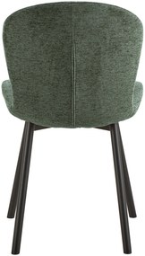 MAZZONI EXPORT FIORA Zöld (Apia 352 szövet) / fekete váz – MODERN KÁRPITOZOTT CHENILLE SZÉK NAPPALIBA/ÉTKEZŐBE