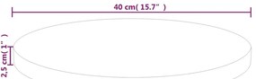 kerek kezeletlen tömör tölgyfa asztallap Ø40 x 2,5 cm