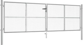 vidaXL ezüst színű horganyzott acél kerti kapu 400 x 125 cm