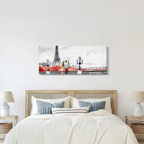 Kép - szerelmesek Párizsban (120x50 cm)