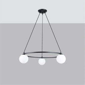 Fehér-fekete függőlámpa üveg búrával Umerta – Sollux