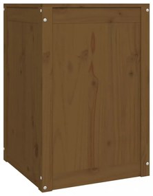 mézbarna tömör fenyőfa szennyestartó láda 44 x 44 x 66 cm