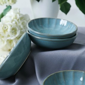 Laguna kőagyag tál 6 db 12 cm, türkiz