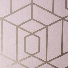 Vinyl tapéta geometrikus flizelin rózsaszín