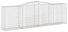 vidaXL 6 db íves horganyzott vas gabion kosár 400x50x120/140 cm