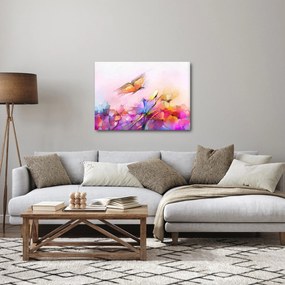 Kép - pillangó a virág felett, absztrakció (70x50 cm)
