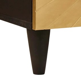 Éjjeli asztal Fekete és Arany 50 x 33 x 60 cm tömör mangófa