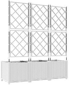 Kerti Virágcserép Rácsos 3 db Fehér 120x40x143 cm