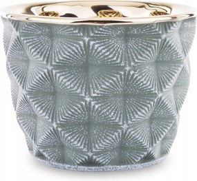 Kerámia kaspó fedél, arany, zöld