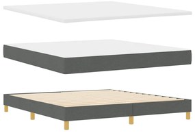 Boxspring ágy matraccal &amp; LED sötétszürke 180x200 cm szövet
