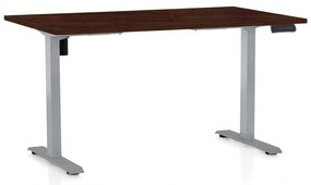 OfficeTech B állítható magasságú asztal, 120 x 80 cm, szürke alap, wenge