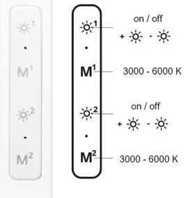 Ecolite LU19WT-BI- LED Dimmelhető asztali lámpa SPACE LED/8W + LED/11W/230V fehér