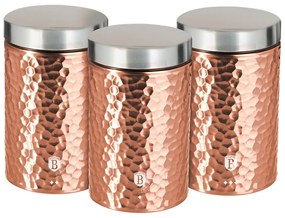 Berlinger Haus rozsdamentes acél 3 részes konyhai tároló szett Metallic Line Rose Gold Edition