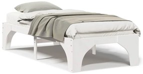 Földi ágykeret tárolóval Fehér 75 x 190 cm Tömör fenyőfa