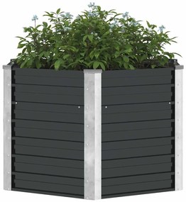 antracitszürke horganyzott acél kerti magaságyás 129x129x77 cm