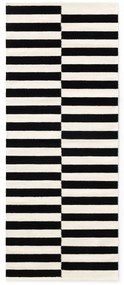 Fekete-fehér kétoldalas kézi szövésű gyapjú futószőnyeg 80x200 cm Donna – Hanse Home