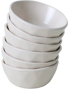 Facetta kőagyag tálkészlet 6 db, 12 cm, krém színű