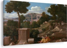 Kép - Nicolas Poussin, Landscape with Saint John on Patmos, reprodukciók (90x60 cm)