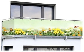 Sárga-zöld műanyag erkély belátásgátló 500x85 cm Butterfly – Maximex