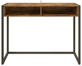 vidaXL Asztal tárolóval Füstös tölgy 100 x 50 x 75 cm Faanyag