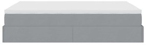 Ottomán ágykeret matraccal világosszürke 140x190 cm szövet