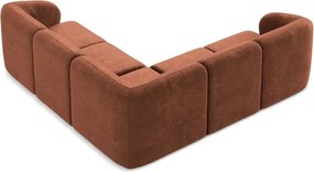 Terrakotta színű zsenília sarokkanapé Lani – Makamii