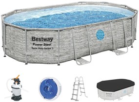 BESTWAY Power Steel Swim Vista fémvázas medence szett, 488 x 305 x 107 cm 56946