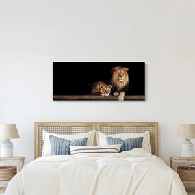 Kép - oroszlán és a nőstény oroszlán (120x50 cm)