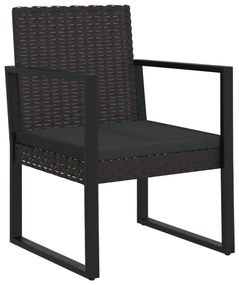 4 részes fekete polyrattan kerti ülőgarnitúra párnákkal