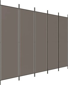 vidaXL 5 paneles antracitszürke szövet térelválasztó 250 x 220 cm