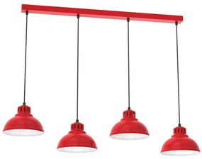 Csillár zsinóron SVEN 4xE27/15W/230V piros