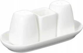 Só- és borsszóró szett Wilmax állványon, fehér porcelán