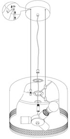 Eglo 99274 - Csillár zsinóron ESTEPERRA 3xE27/40W/230V