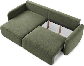 Zöld kinyitható-tárolóhelyes sarokkanapé (bal oldali) Kalena – Makamii