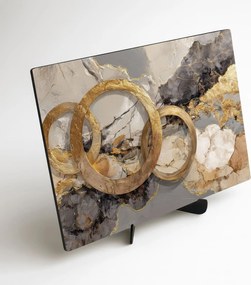 DUBLEZ | Luxusos absztrakt kép - Arany gyűrűk