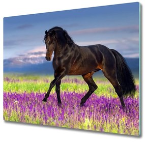 Üveg vágódeszka A ló egy levendula mező 60x52 cm