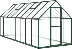 vidaXL zöld alumínium melegház alapvázzal 445x169x195 cm
