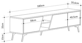 TV asztal/szekrény Fred (tölgy + fehér). 1073476