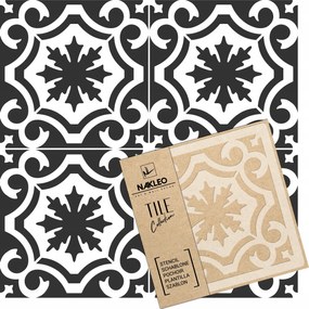 Festősablon Csempe Csempék Többször felhasználható 33x33cm Minta Geometria Badajoz